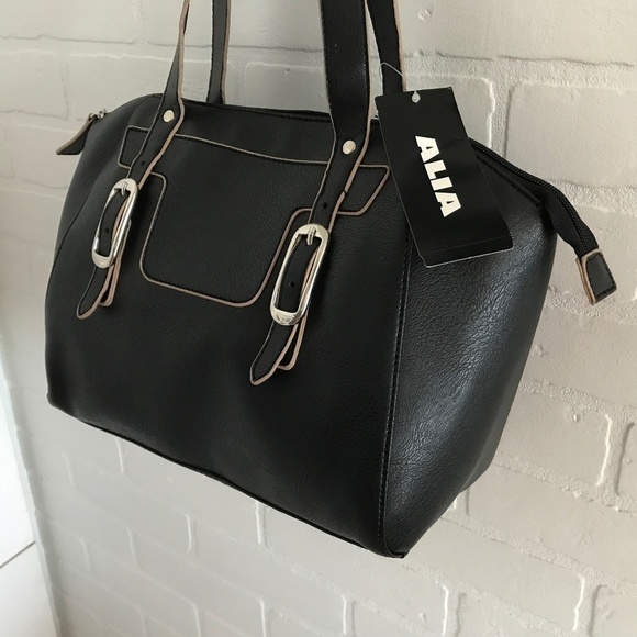 NWT Nygard Shoulder Tote Bag - Black/tan - Picture 4 of 9